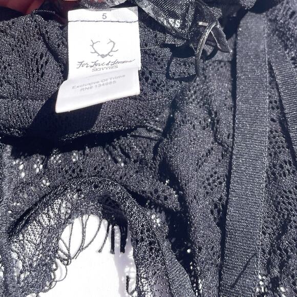 For Love And Lemons Skivvies Black Lace Bralette Bra Womens Large - Picture 7 of 7